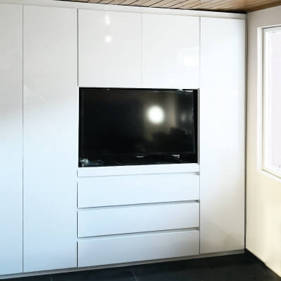 closet moderno diseño puertas frontales lamina de alto brillo blanco